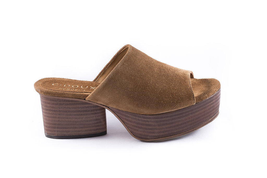 imagen principal Sandalia con plataforma de C-Doux en serraje  color cognac.